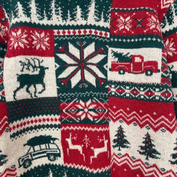 Kiel James Patrick The Christmas Patchwork Sweater Fair Isle Winter Holiday KJP - Picture 9 of 12